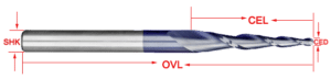 2F TAPER BALL NOSE END MILL