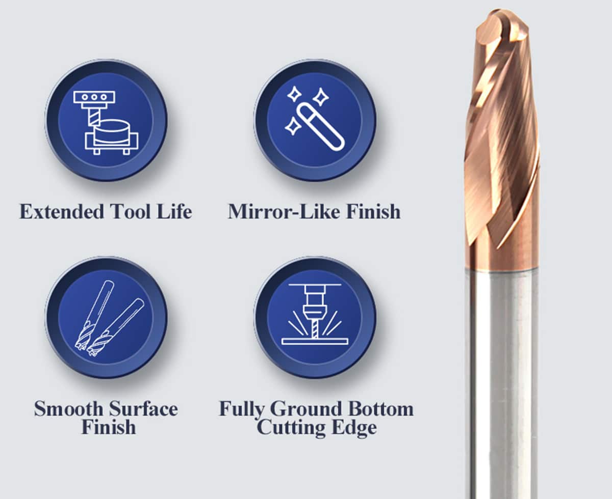 HRC55 2F Ball Nose End Mill Detail01 2