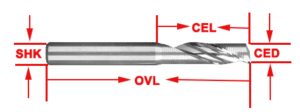 Aluminum Single End Mill - DLC Coated 4 ONE FLUTE END MILL FOR ALUMINUM
